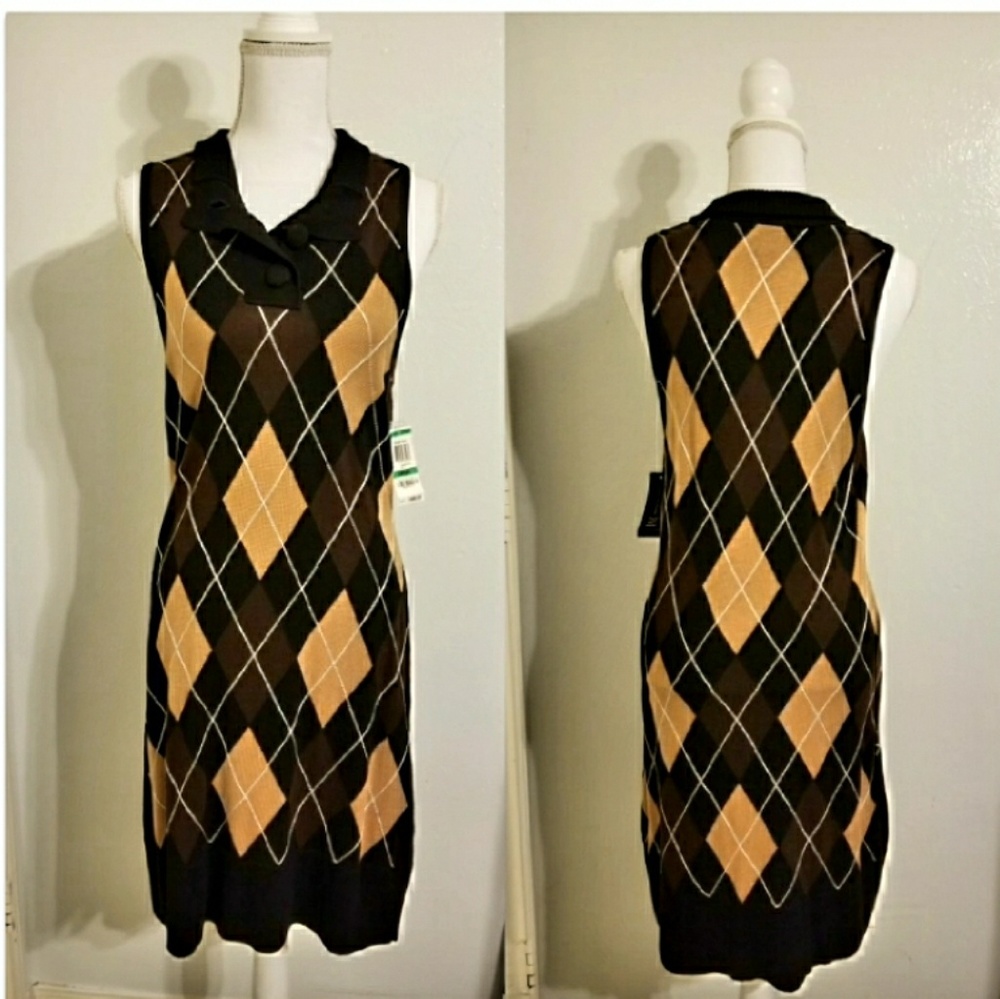 NWT Arglye Sleeveless Sweater dress